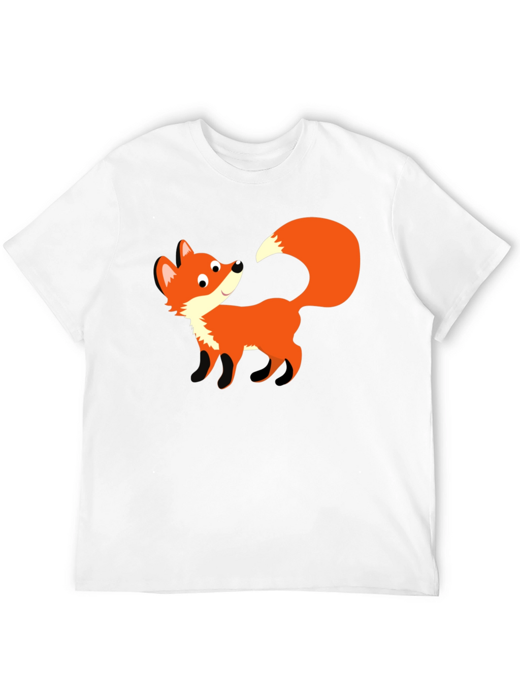 Cute Fox Graphic Black T-Shirt - Unisex
