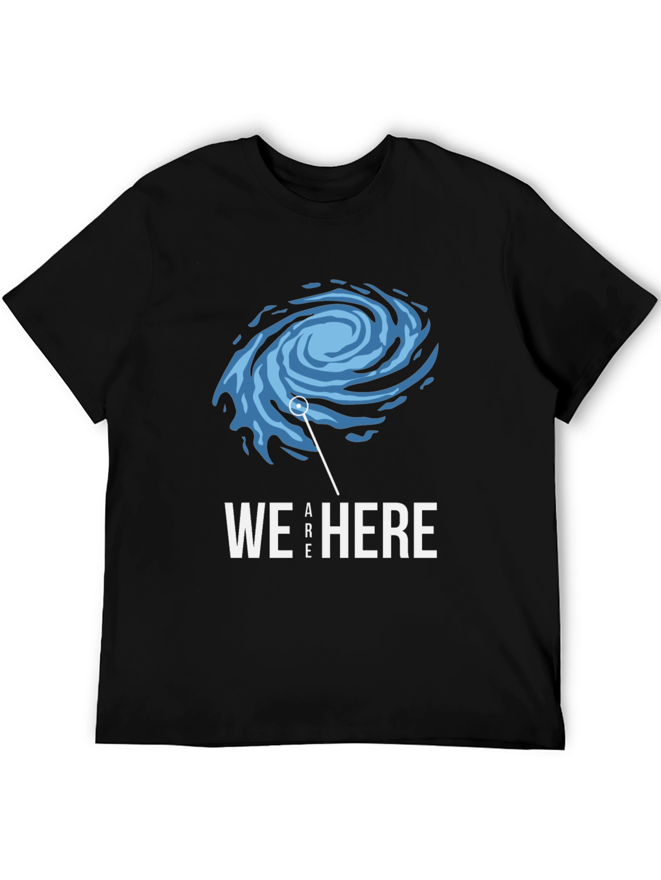 We Are Here Galaxy Graphic Tee - Black Cotton Comfort