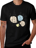 Floral Design Black T-Shirt