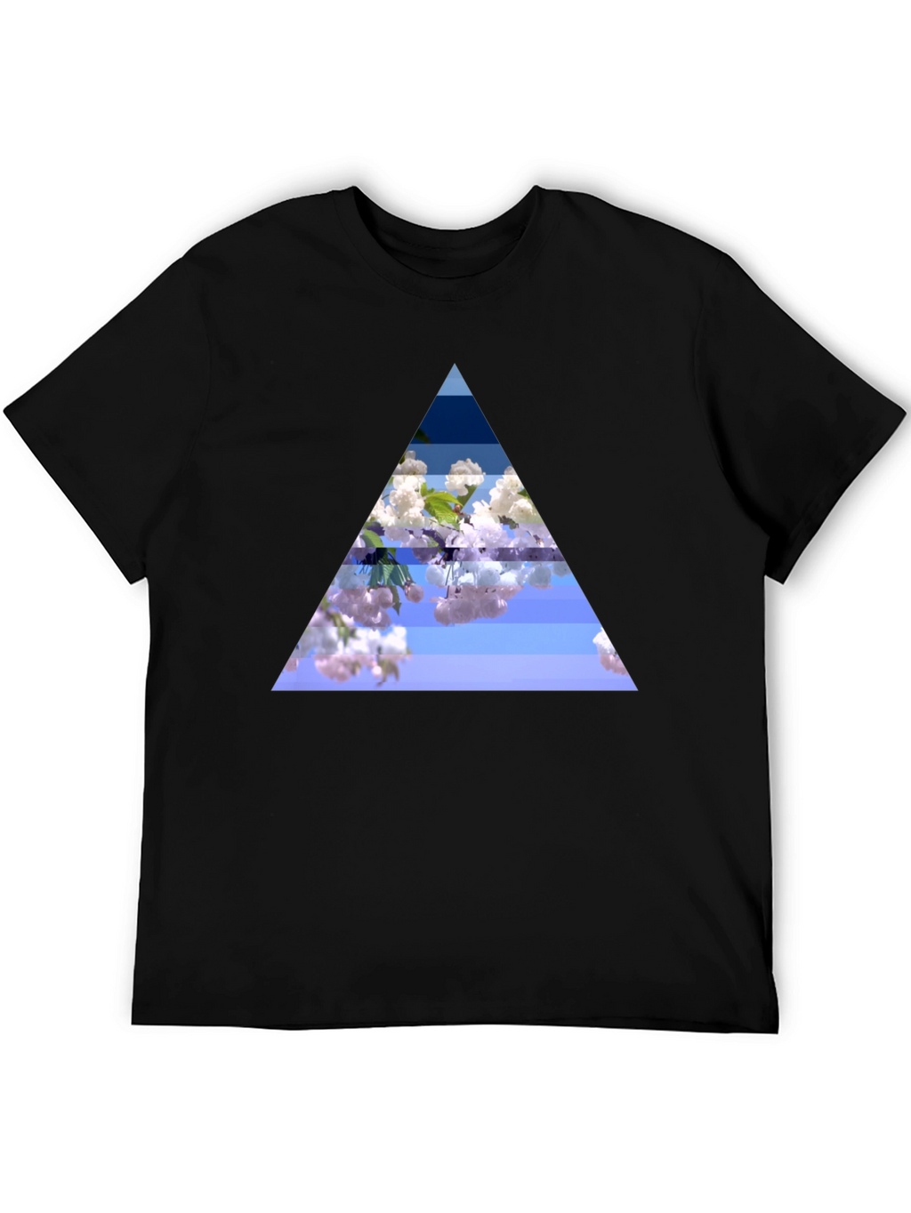 Floral Triangle Graphic Black T-Shirt