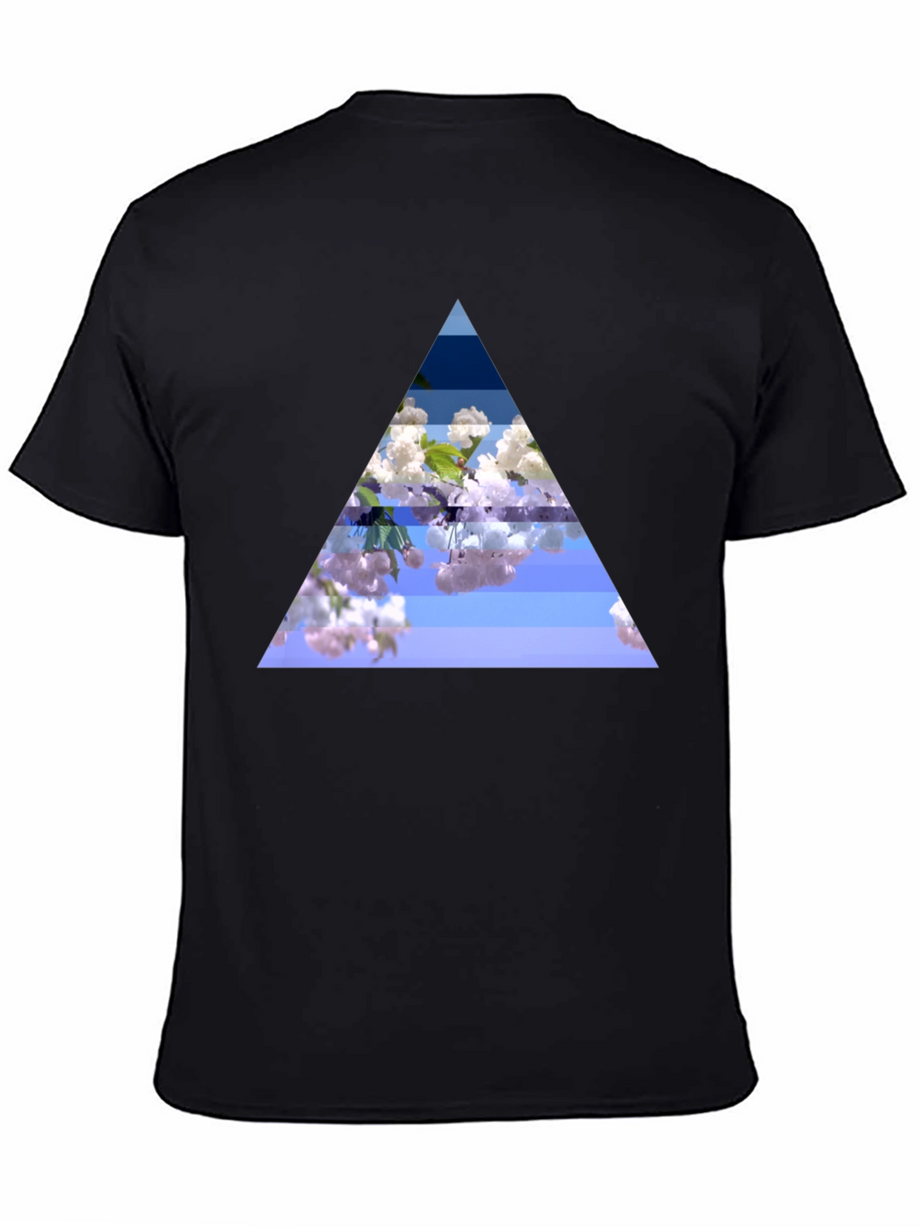 Floral Triangle Graphic Black T-Shirt