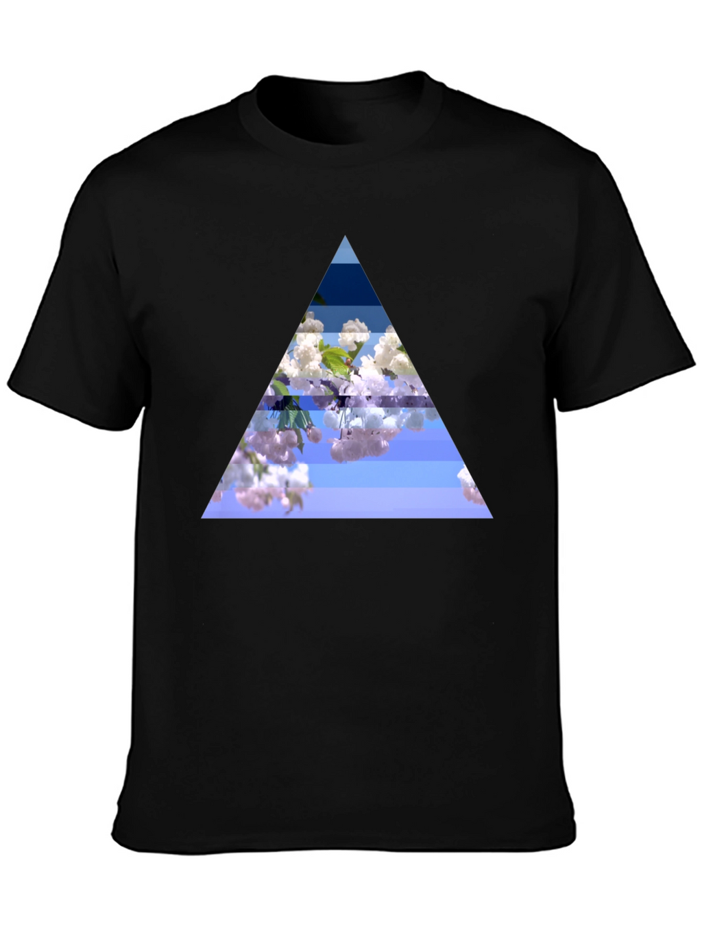 Floral Triangle Graphic Black T-Shirt