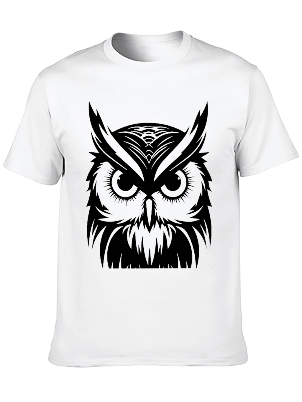 Mens Black Owl Graphic T-Shirt