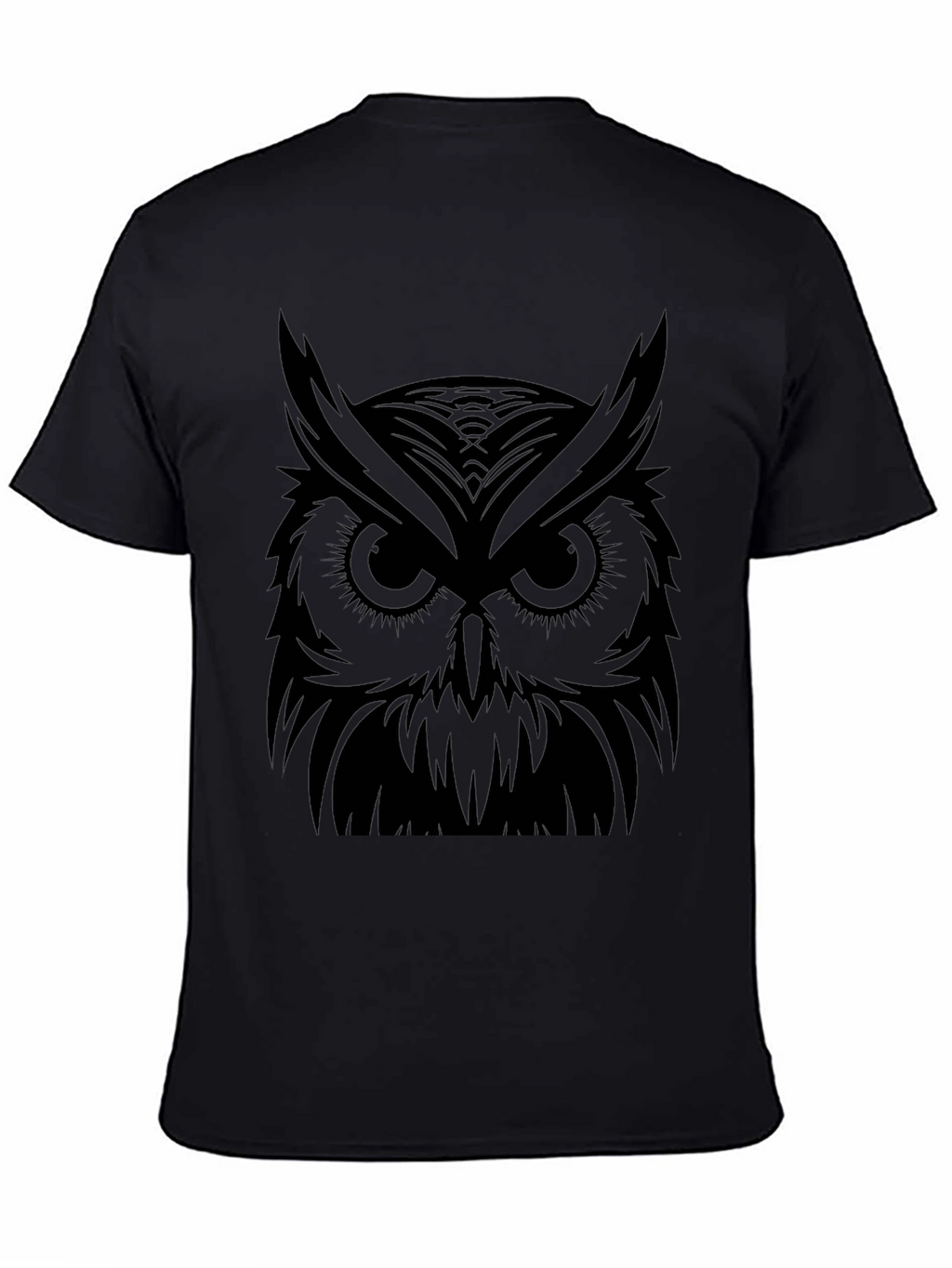 Mens Black Owl Graphic T-Shirt