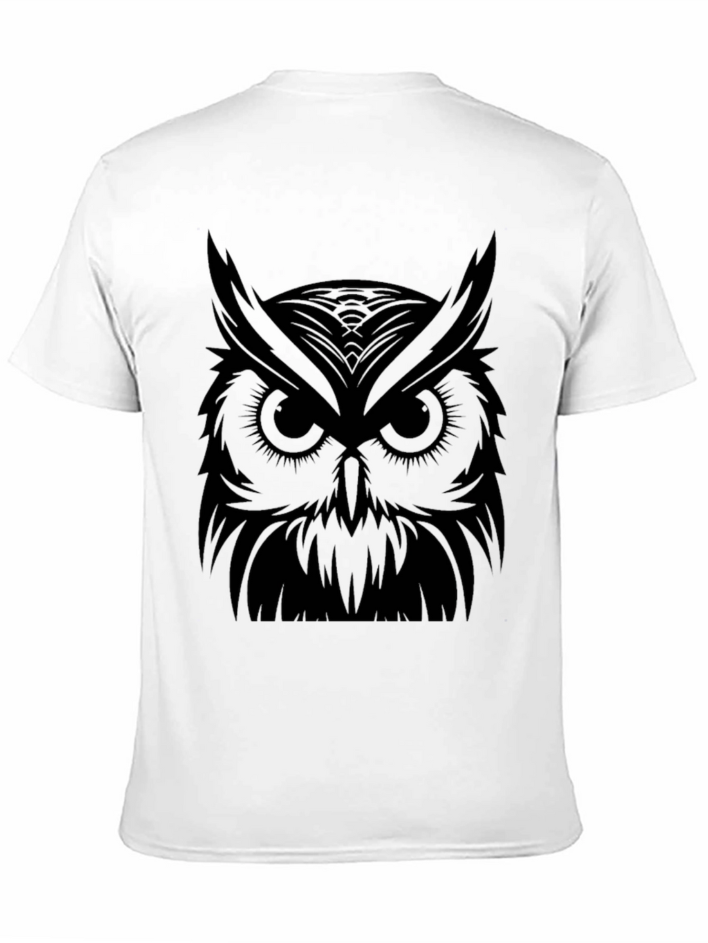 Mens Black Owl Graphic T-Shirt