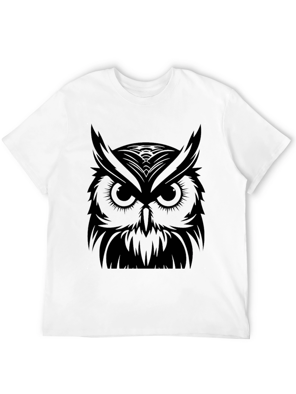 Mens Black Owl Graphic T-Shirt