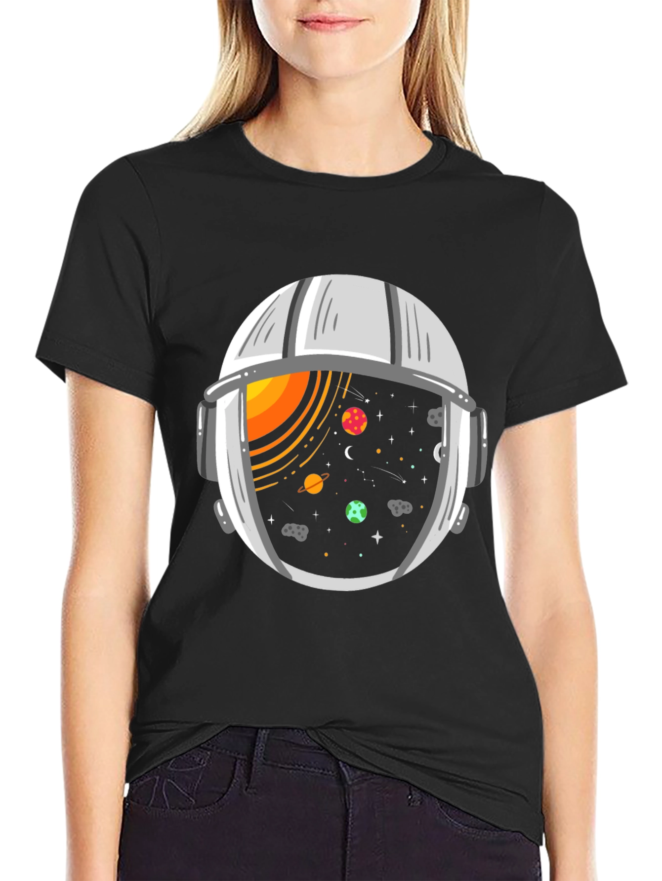 Space Helmet Graphic Tee - Explore the Universe!