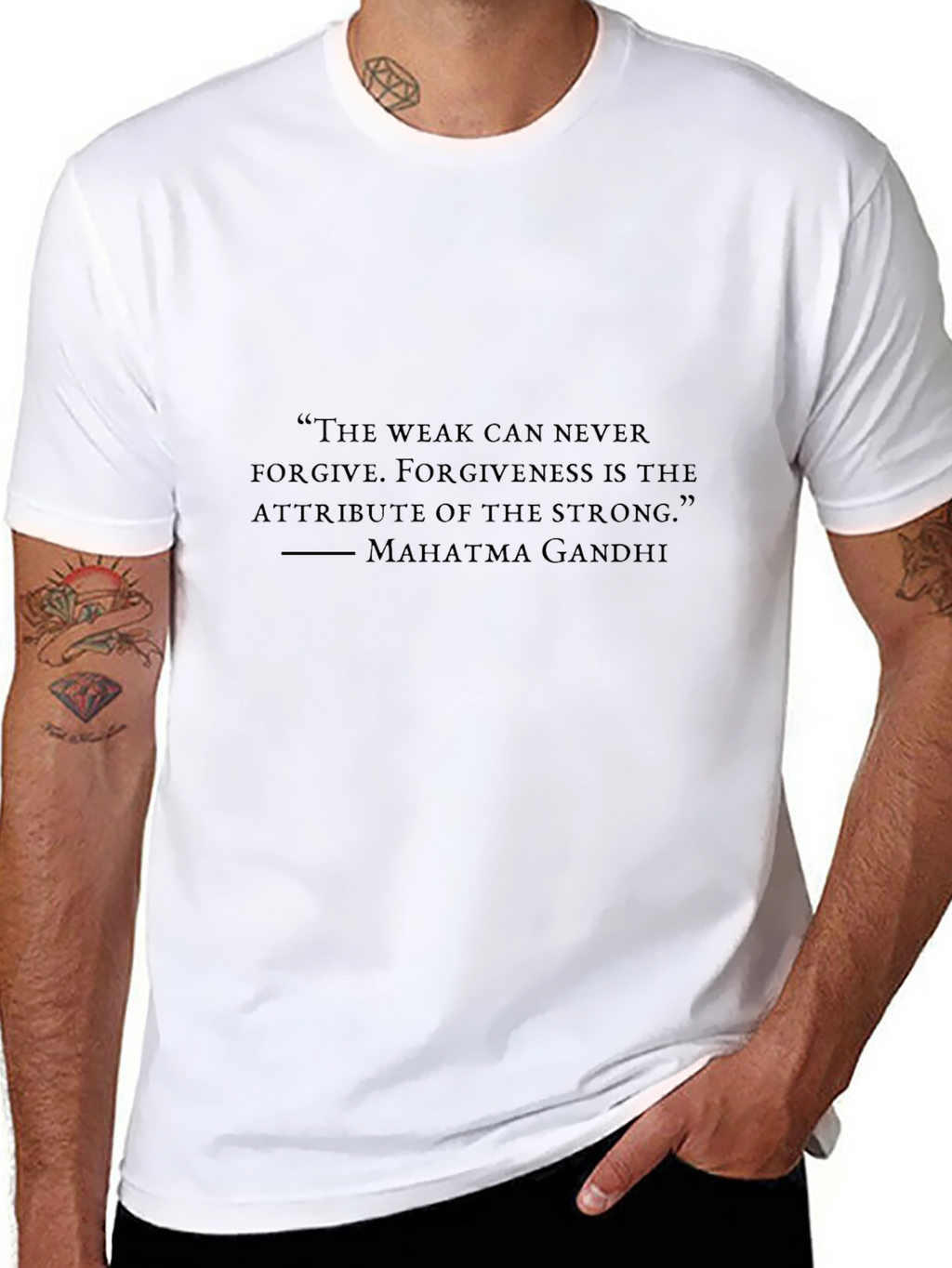 Gandhi Quote Graphic Black T-Shirt