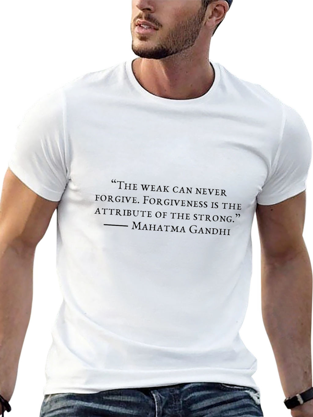 Gandhi Quote Graphic Black T-Shirt