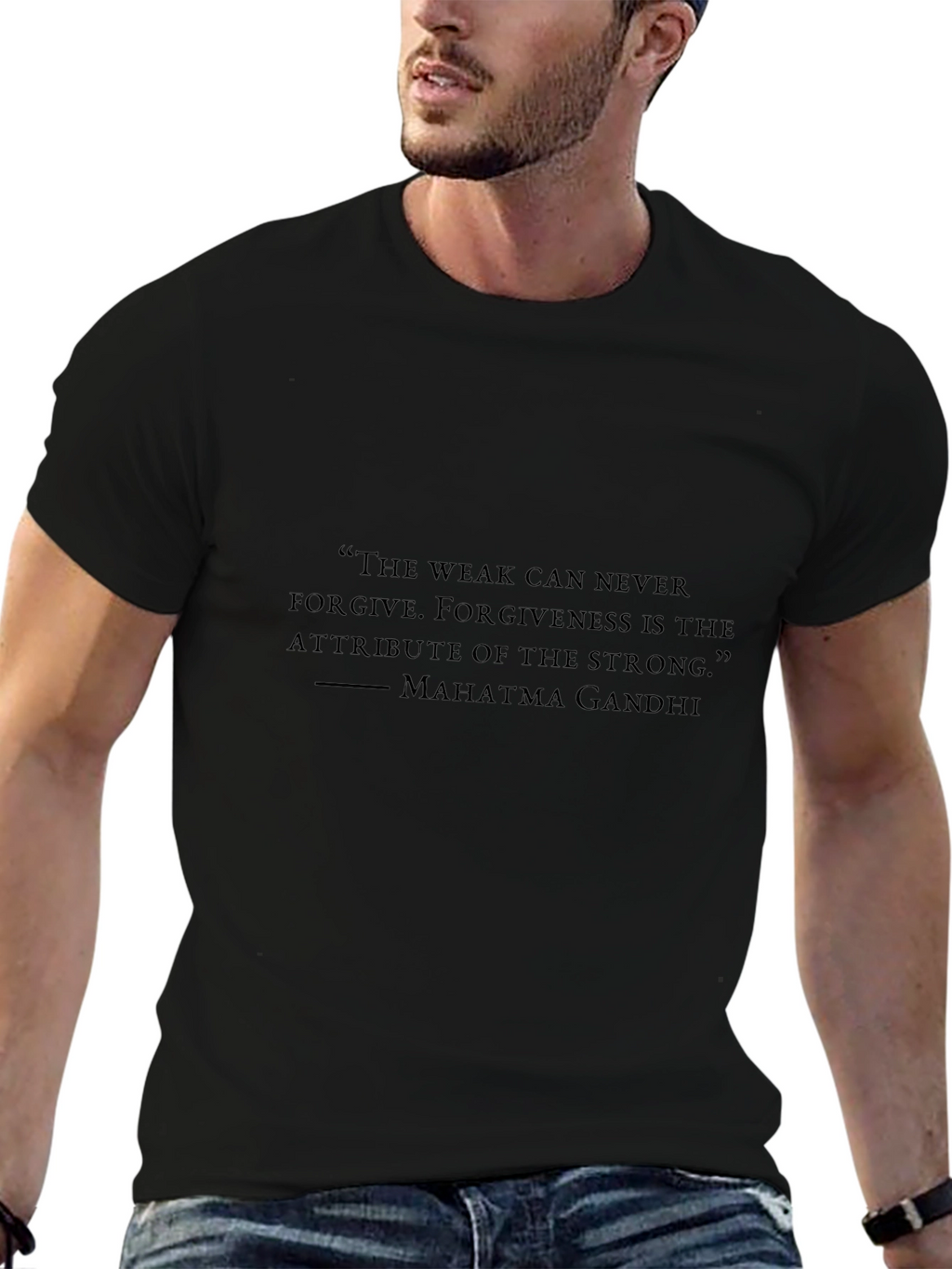 Gandhi Quote Graphic Black T-Shirt