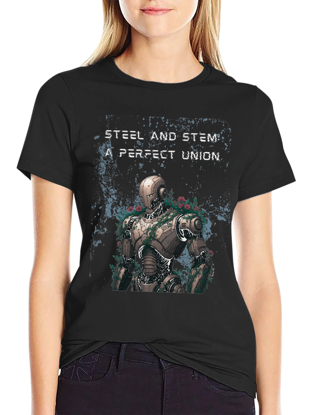 Steel and Stem Robot Graphic T-Shirt