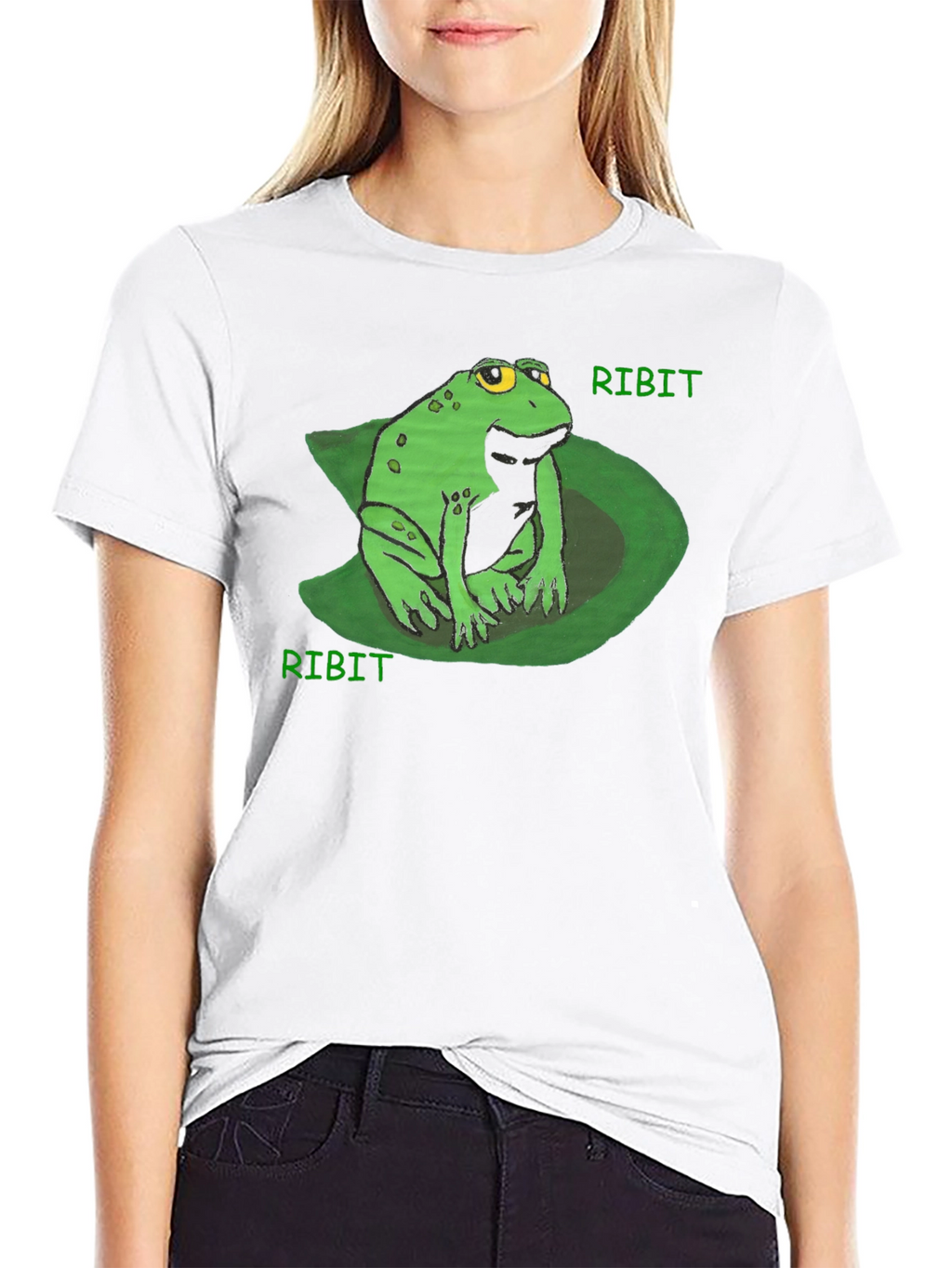 Ribit Frog Tee - Comfy Black Cotton T-Shirt