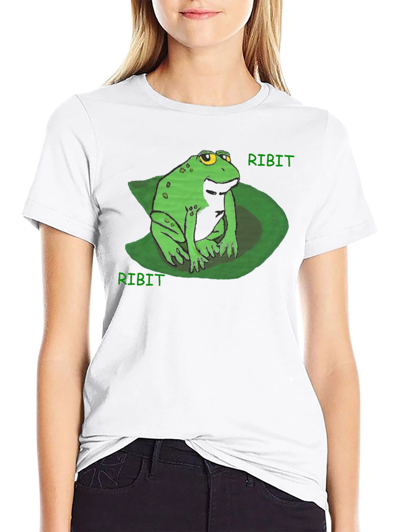 Ribit Frog Tee - Comfy Black Cotton T-Shirt