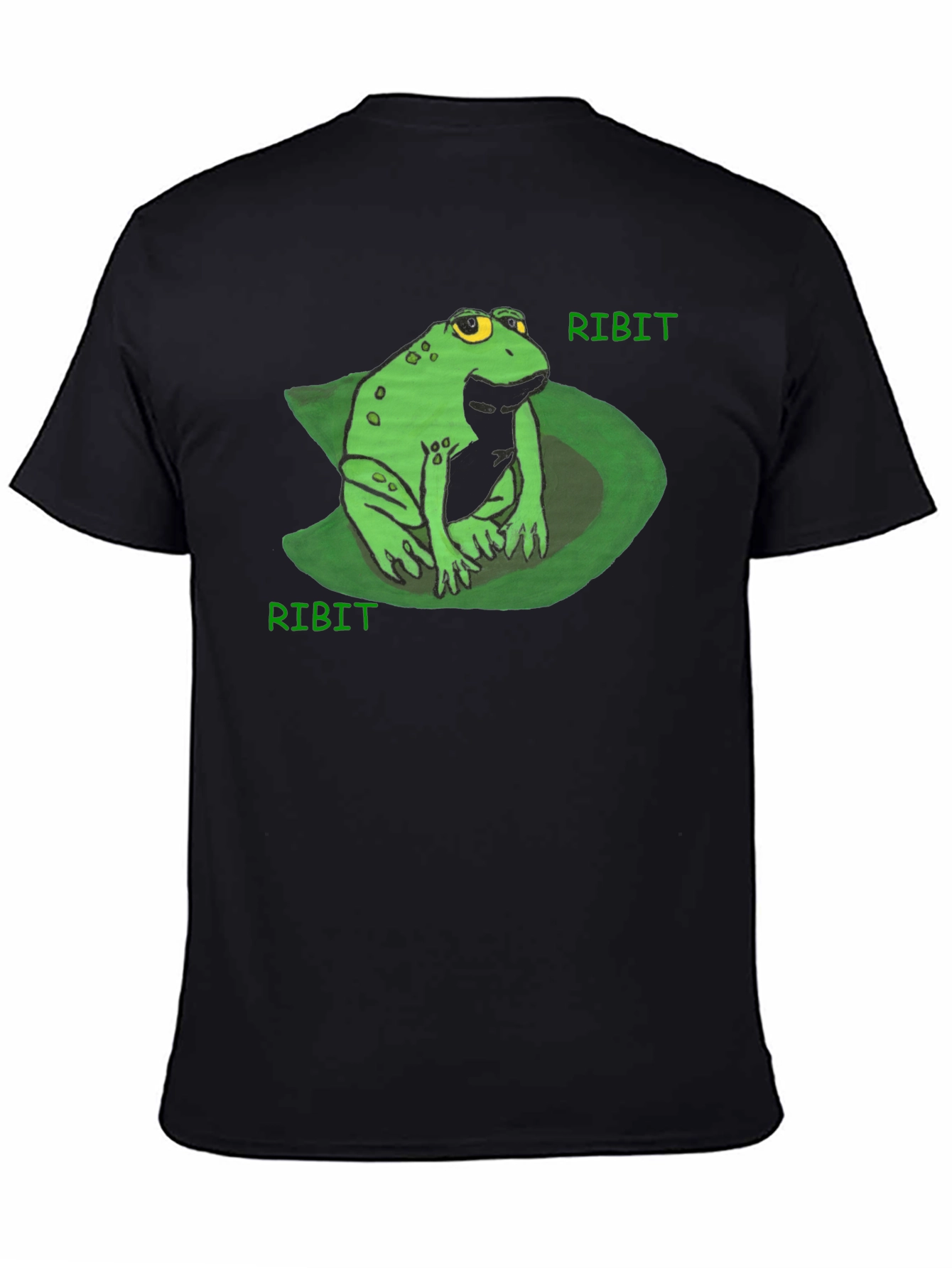 Ribit Frog Tee - Comfy Black Cotton T-Shirt