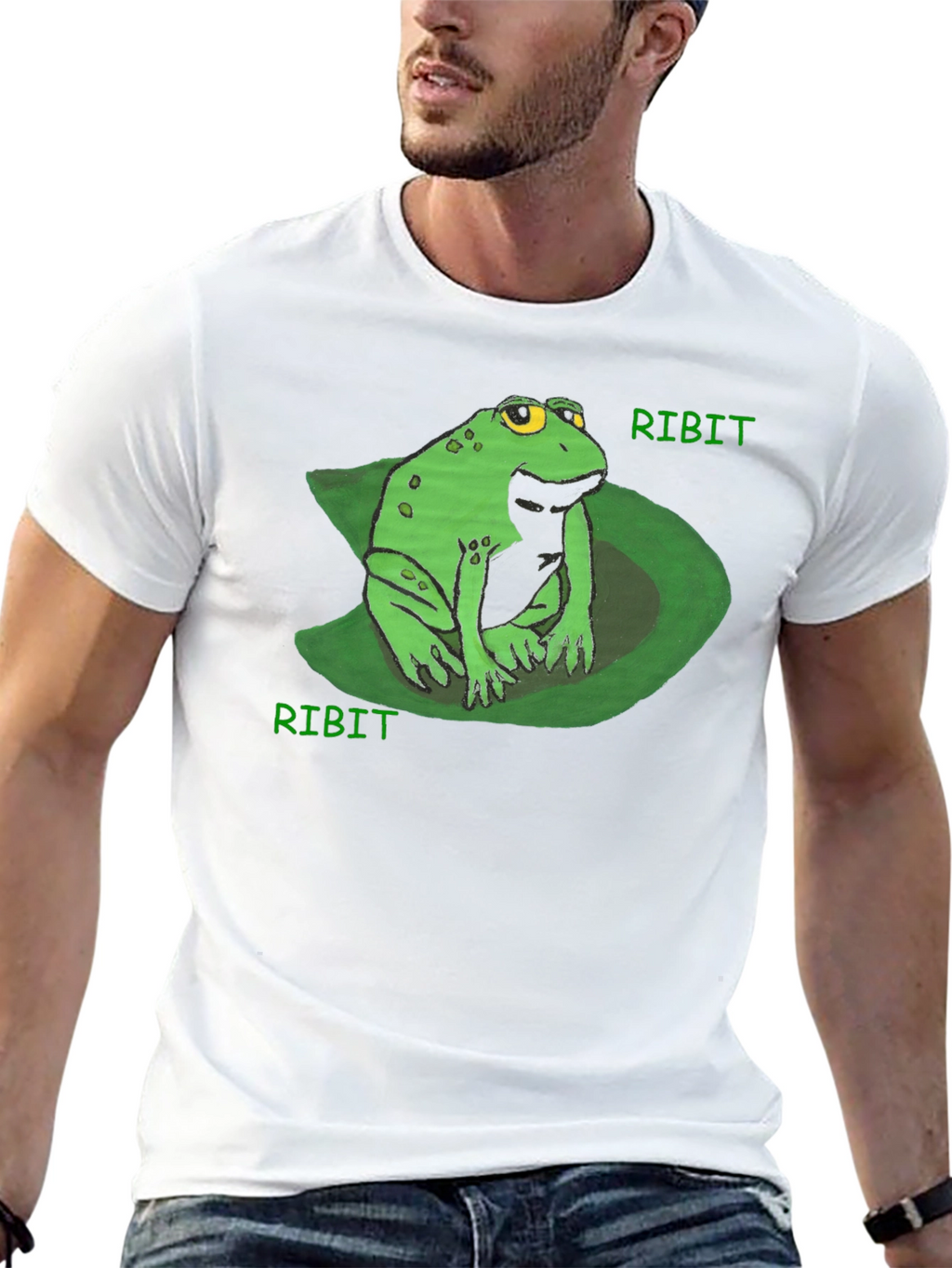 Ribit Frog Tee - Comfy Black Cotton T-Shirt