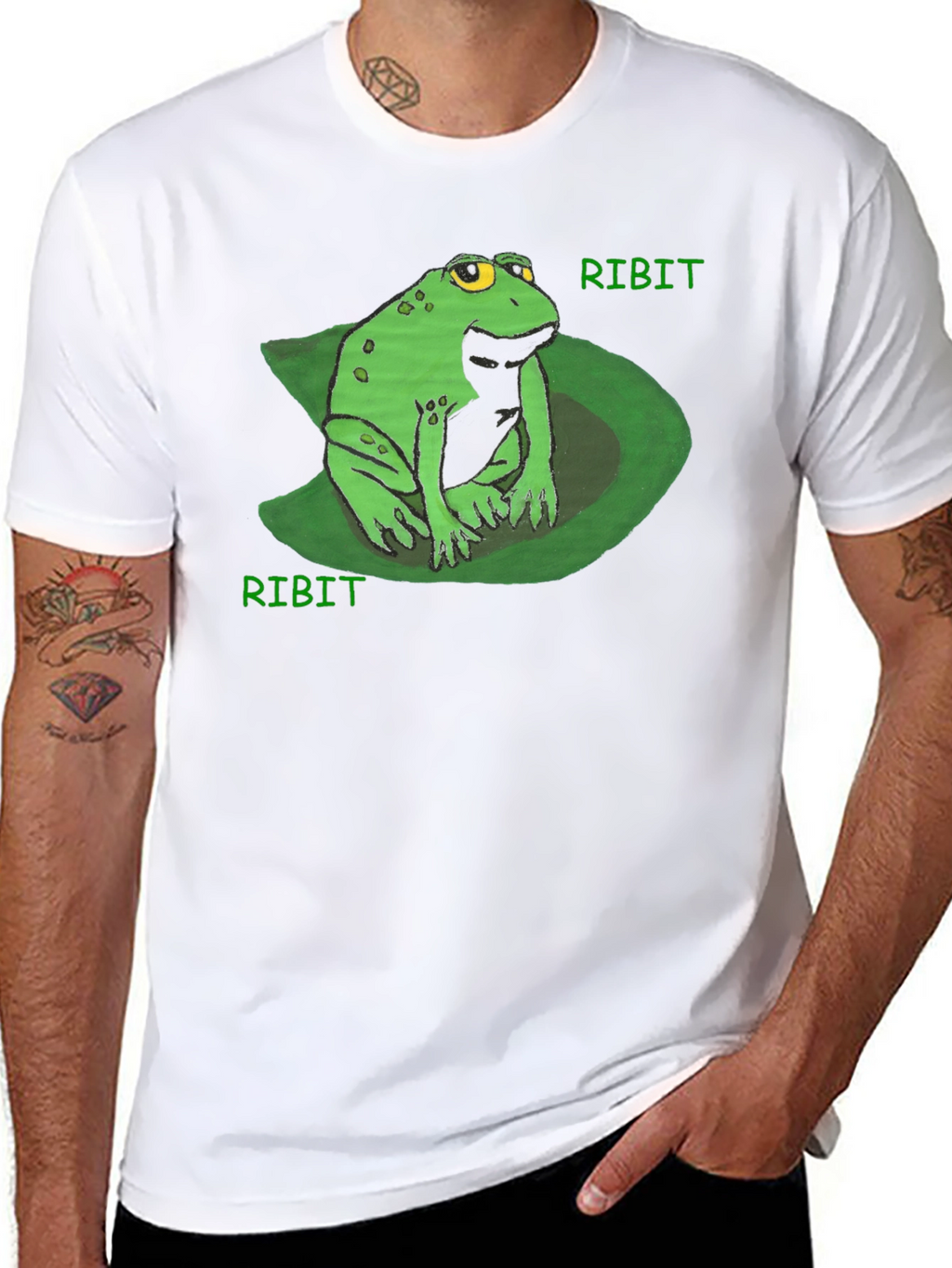 Ribit Frog Tee - Comfy Black Cotton T-Shirt