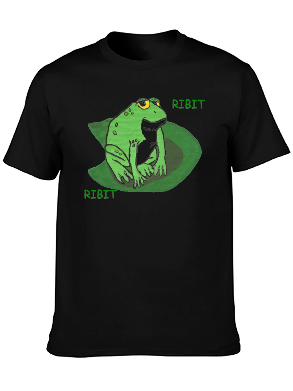 Ribit Frog Tee - Comfy Black Cotton T-Shirt