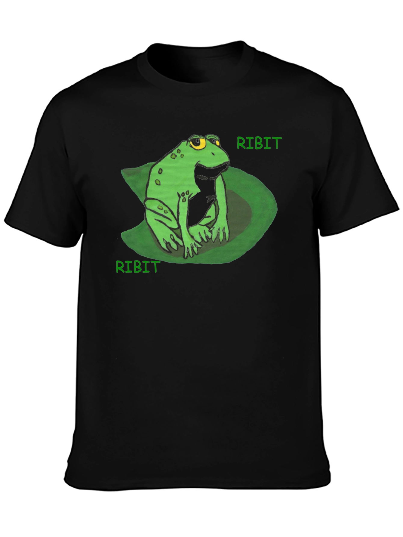 Ribit Frog Tee - Comfy Black Cotton T-Shirt