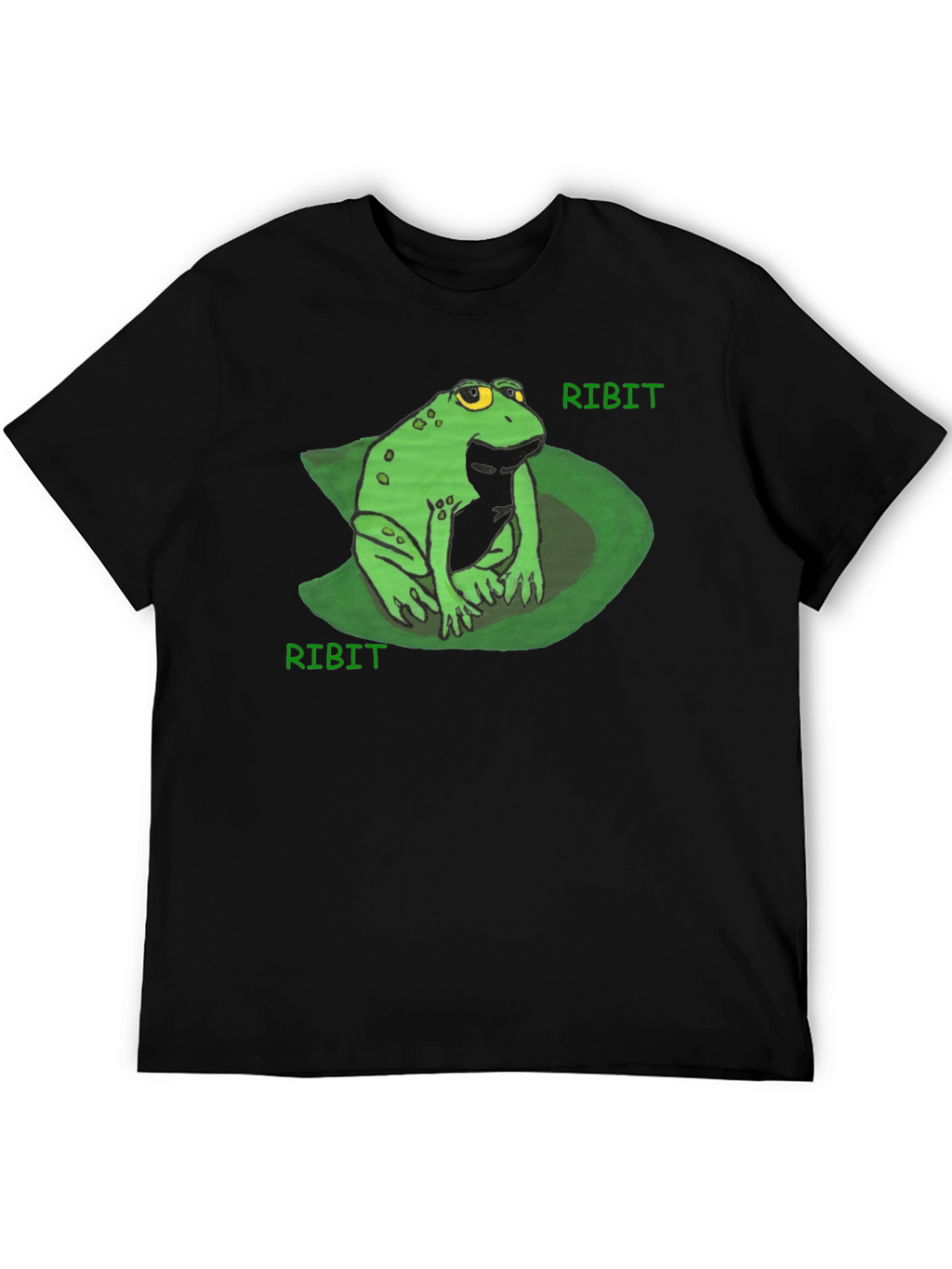 Ribit Frog Tee - Comfy Black Cotton T-Shirt