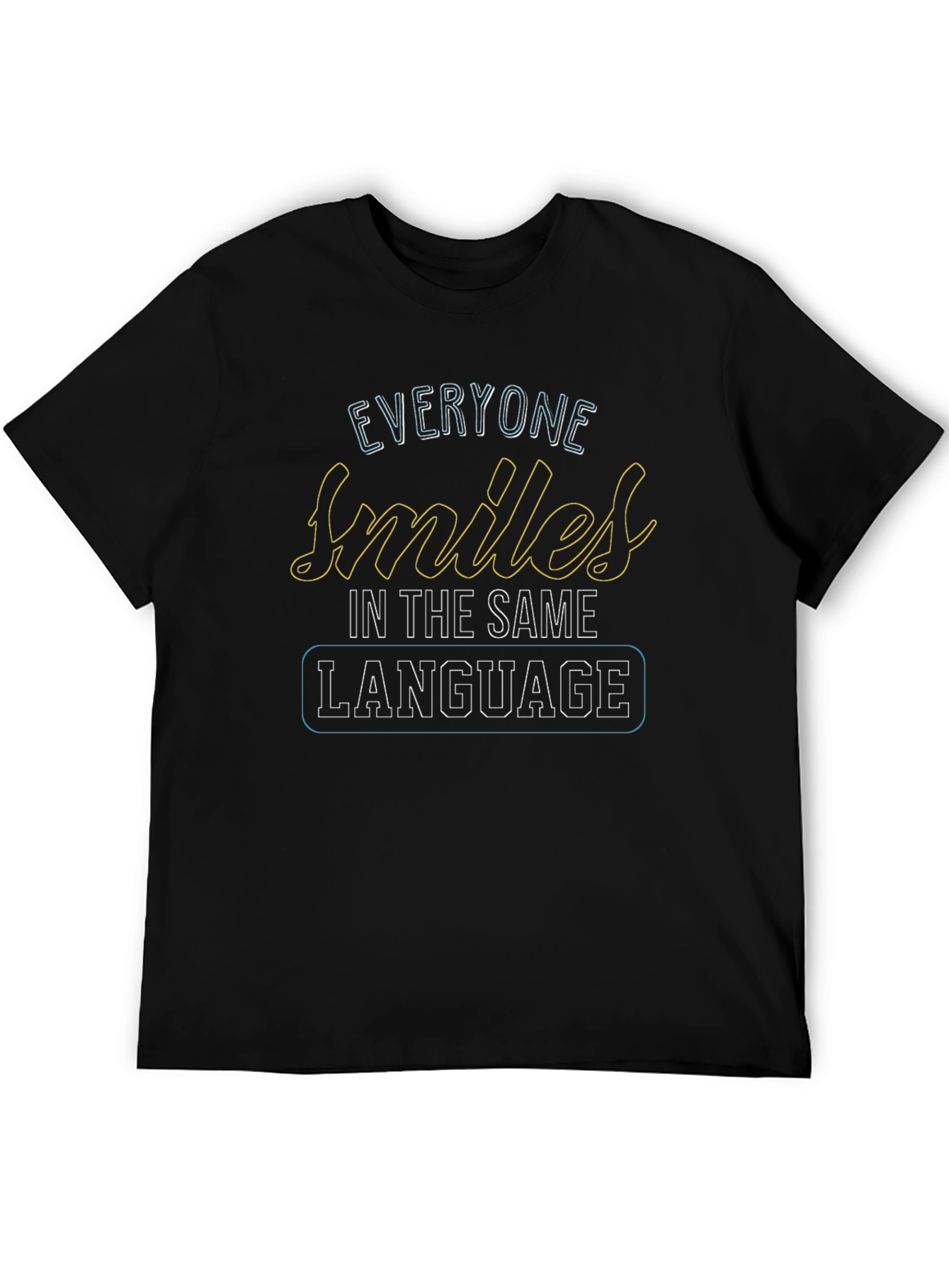 Everyone Smiles Graphic T-Shirt - Black