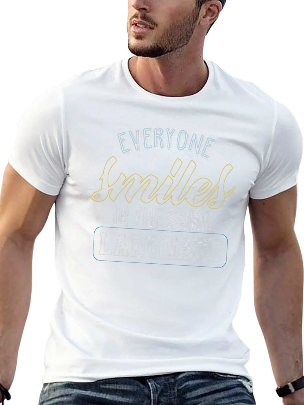 Everyone Smiles Graphic T-Shirt - Black