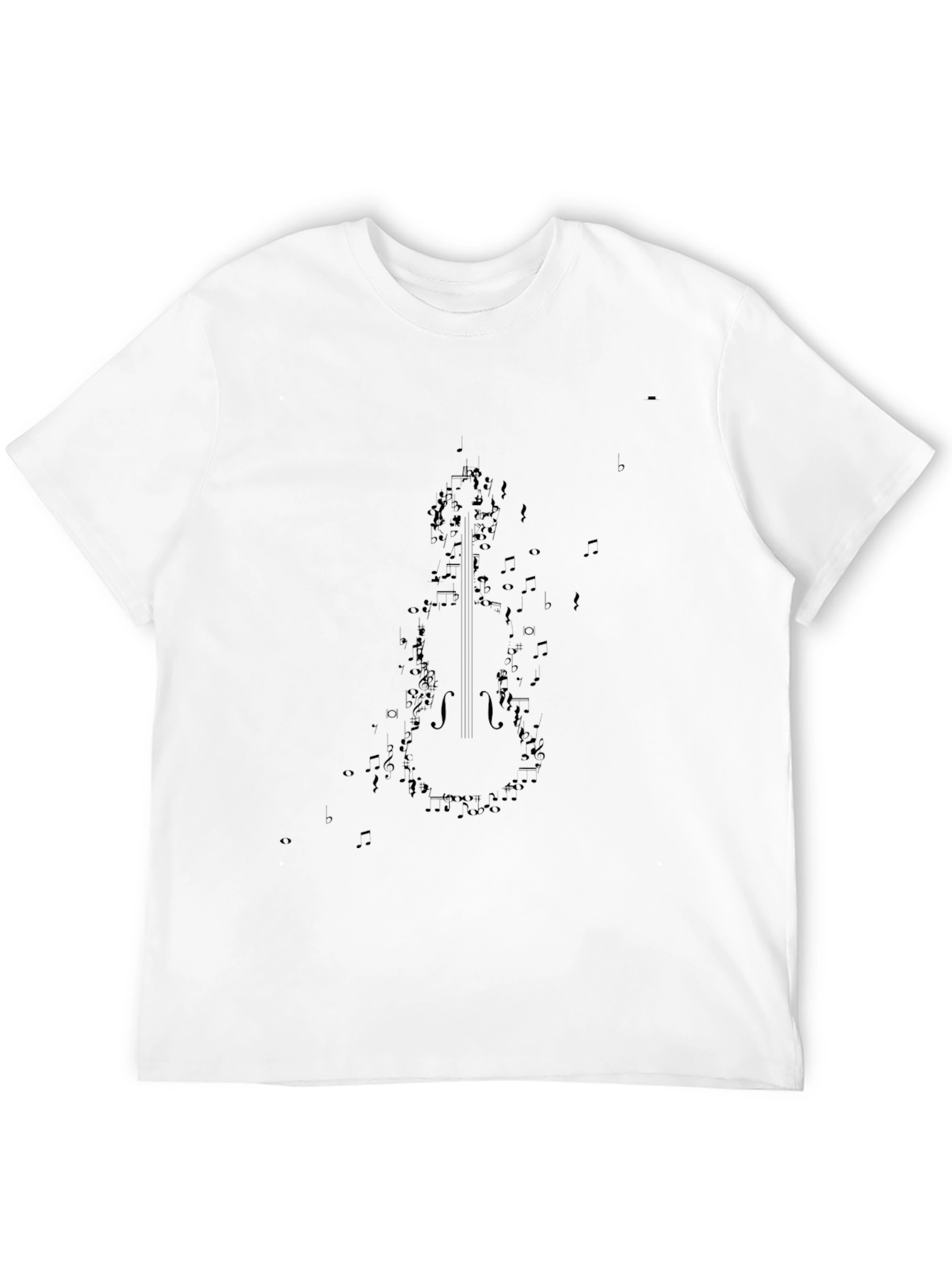 Musical Violin Graphic Tee - Black Cotton Shirt