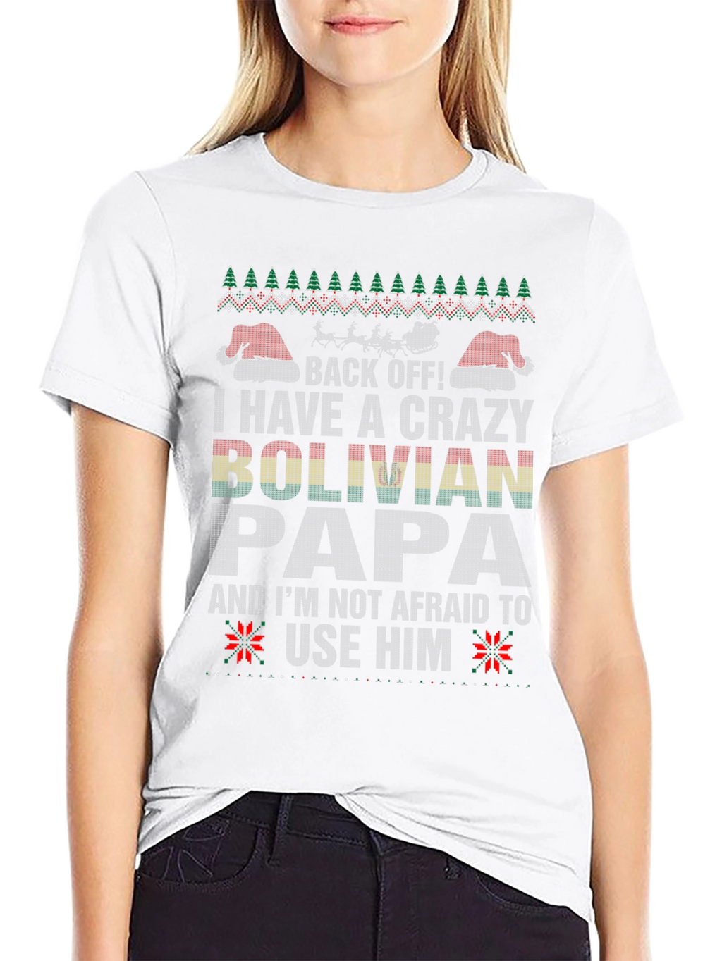 Crazy Bolivian Papa Christmas T-Shirt