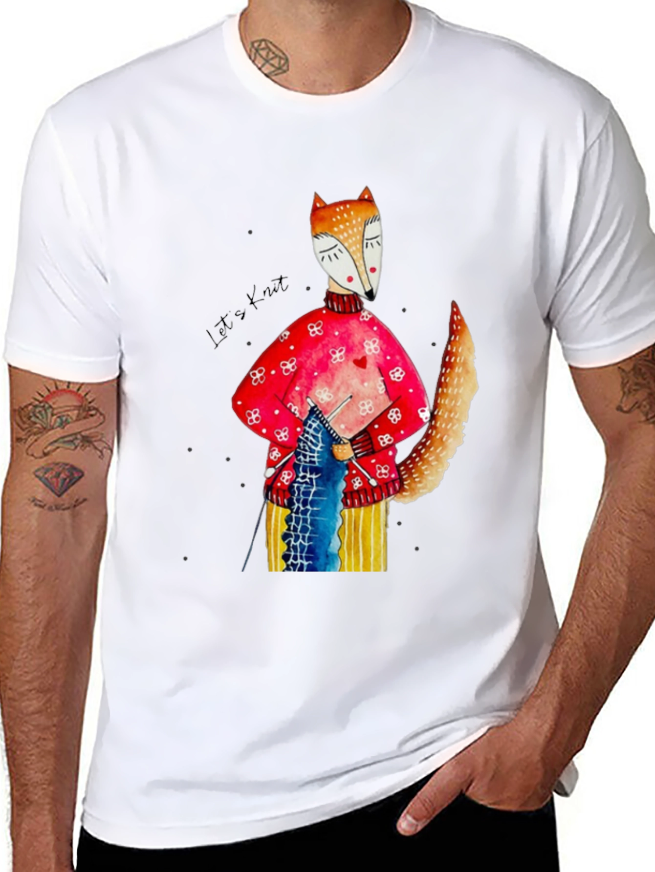 Knitting Fox Graphic Tee