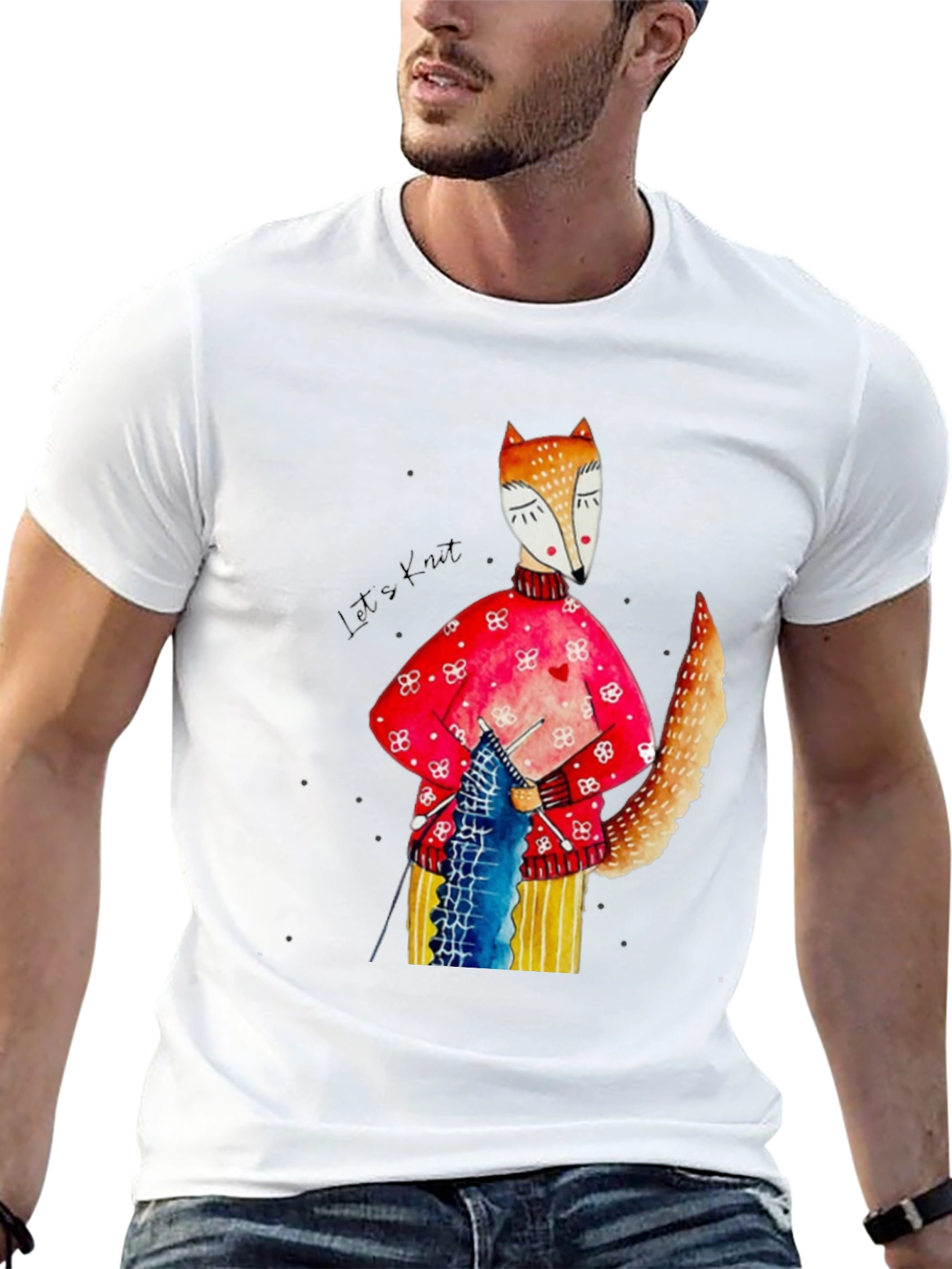 Knitting Fox Graphic Tee