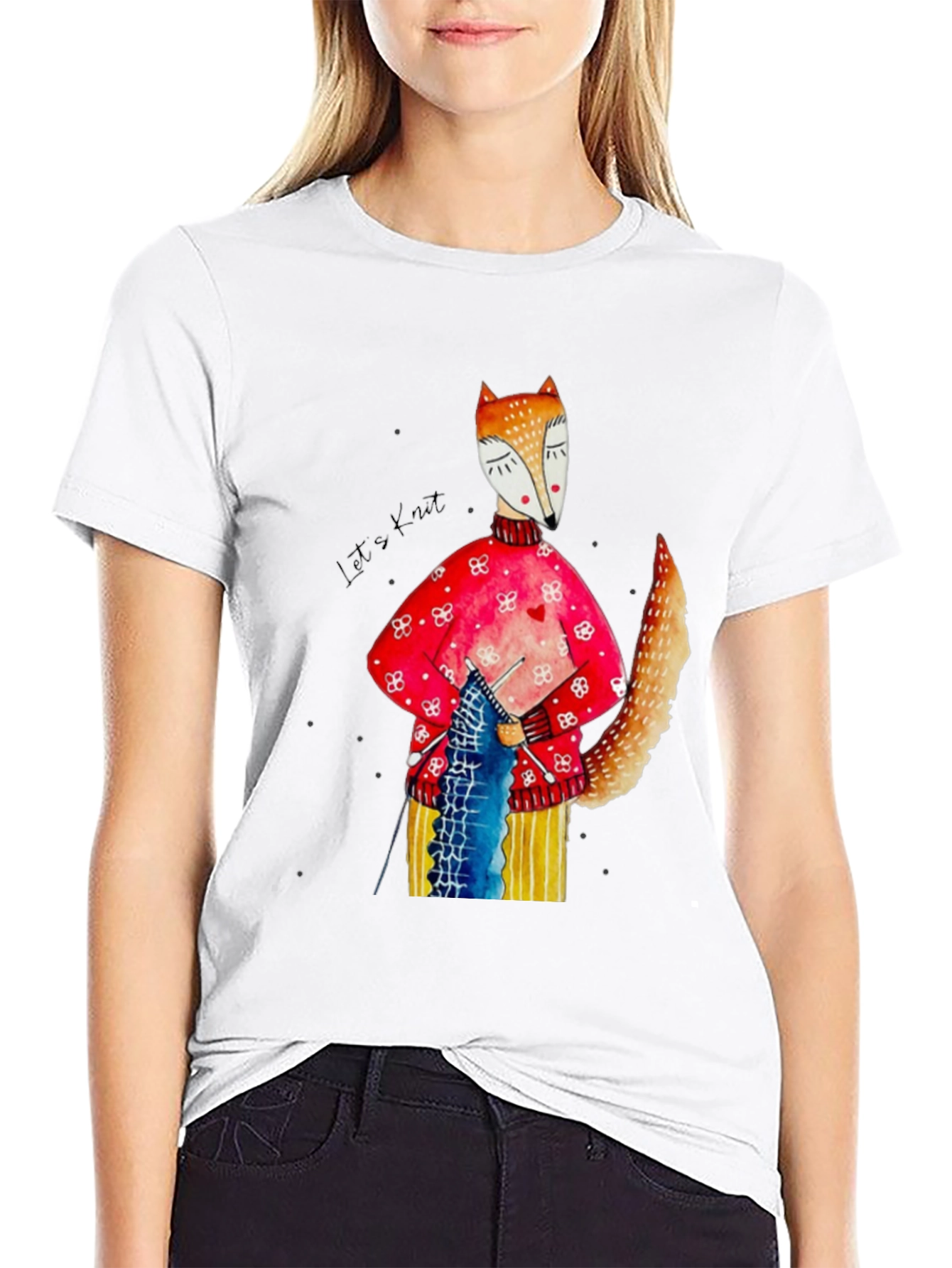 Knitting Fox Graphic Tee