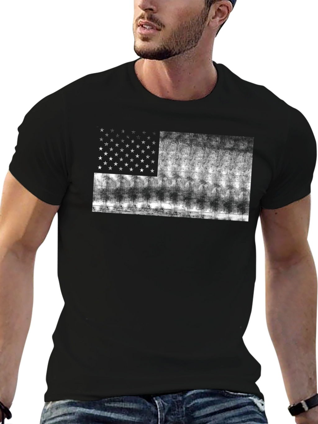 Distressed American Flag Graphic T-Shirt
