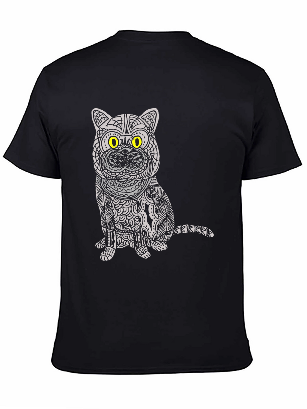 Cat Graphic Tee - Unique Patterned Design
