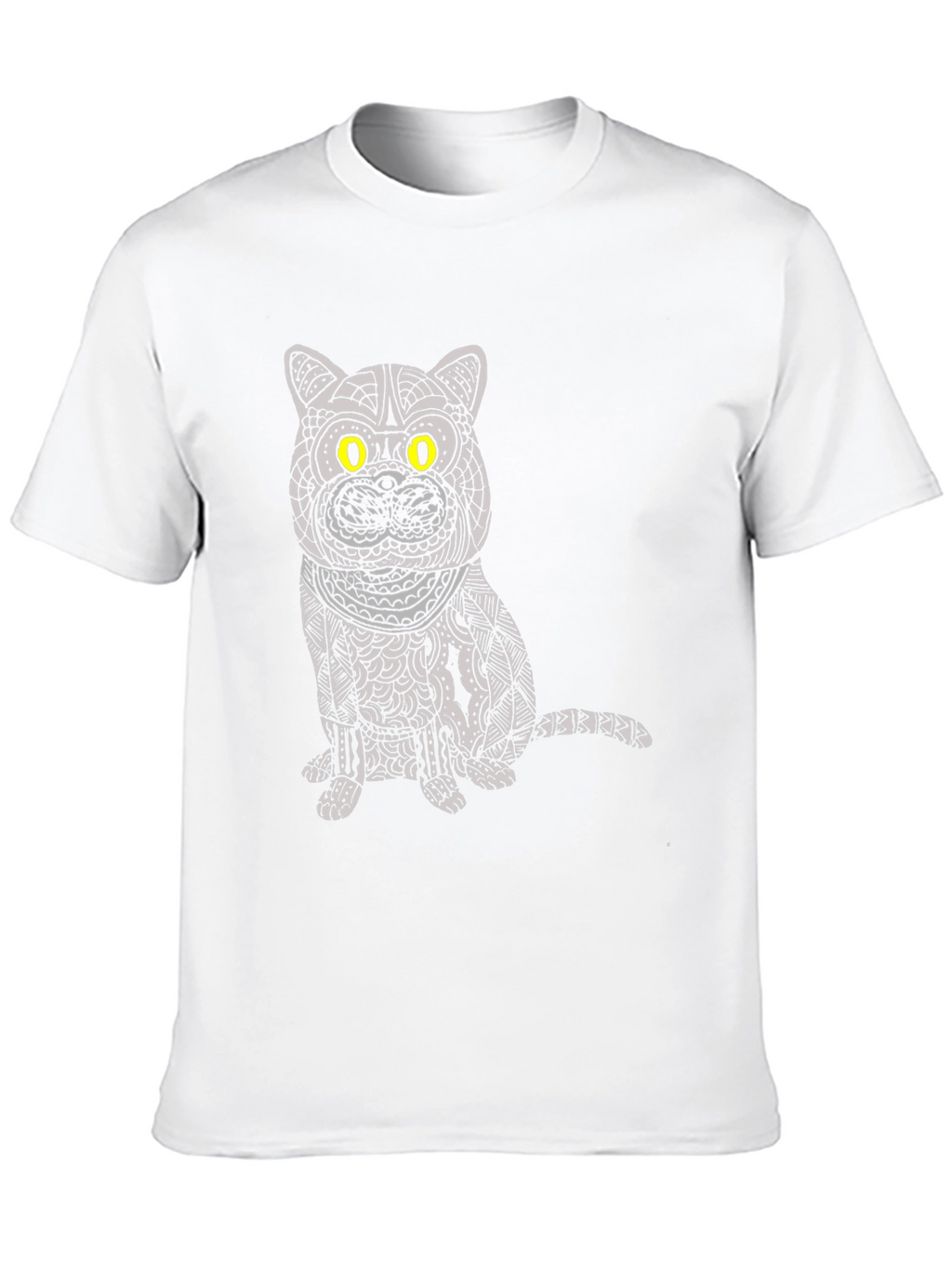 Cat Graphic Tee - Unique Patterned Design