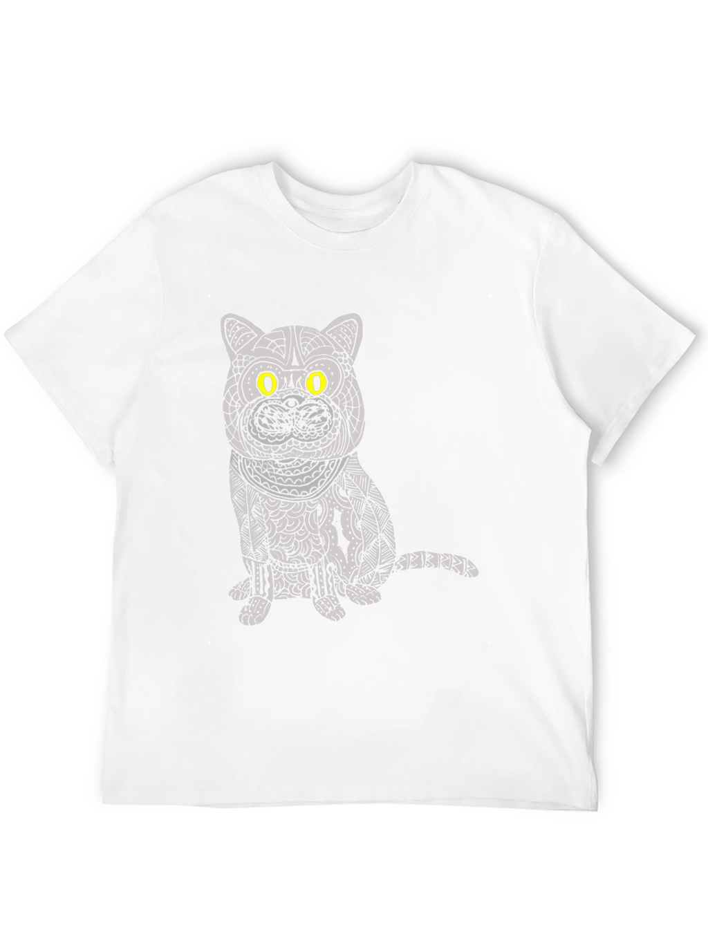 Cat Graphic Tee - Unique Patterned Design