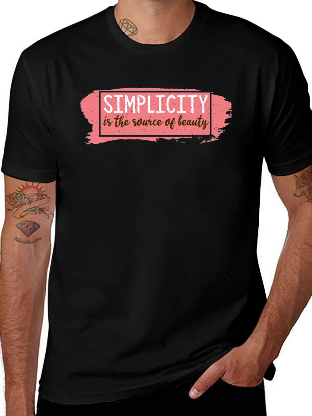 Simplicity is Beauty Black Graphic Tee