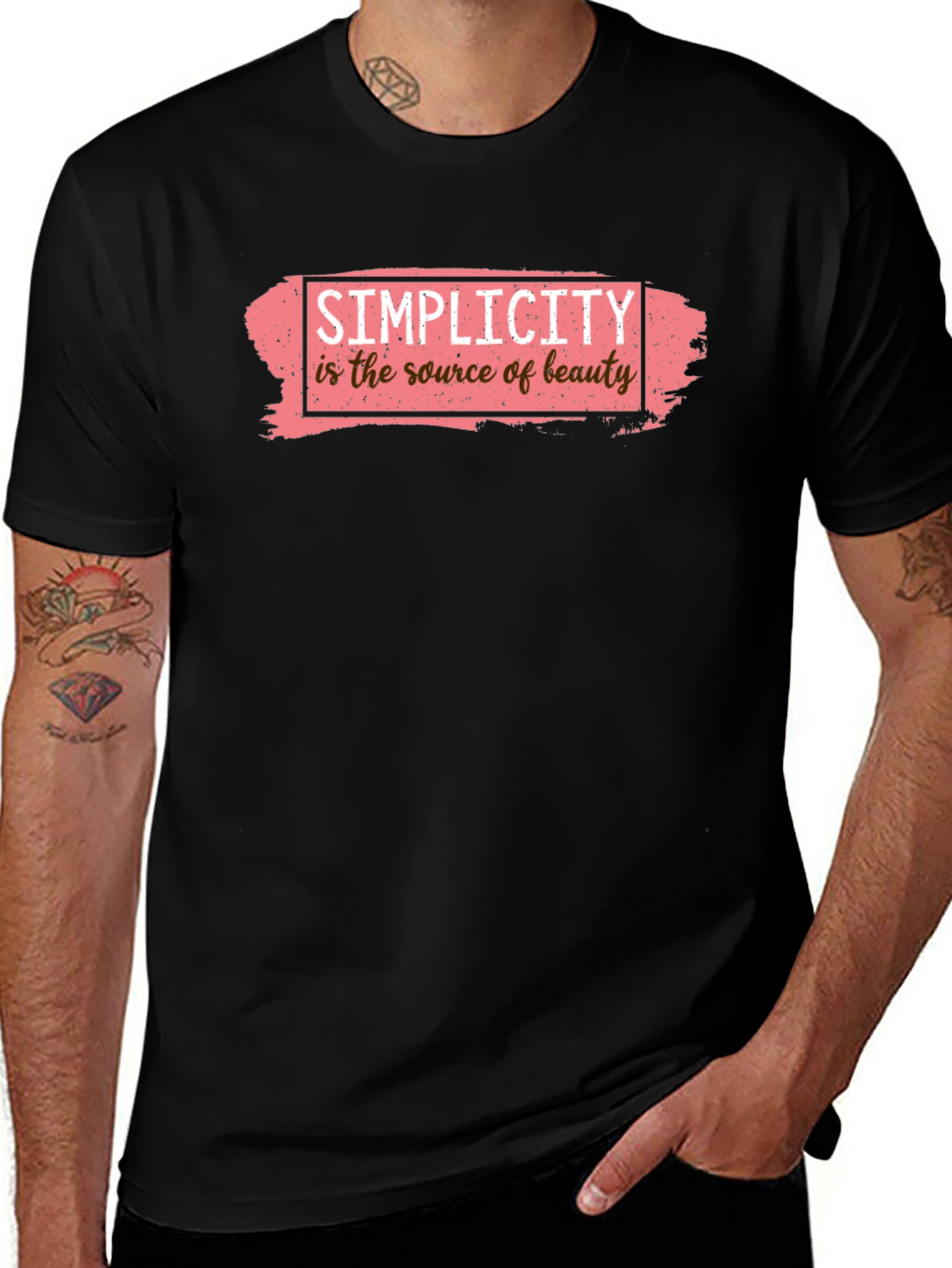 Simplicity is Beauty Black Graphic Tee