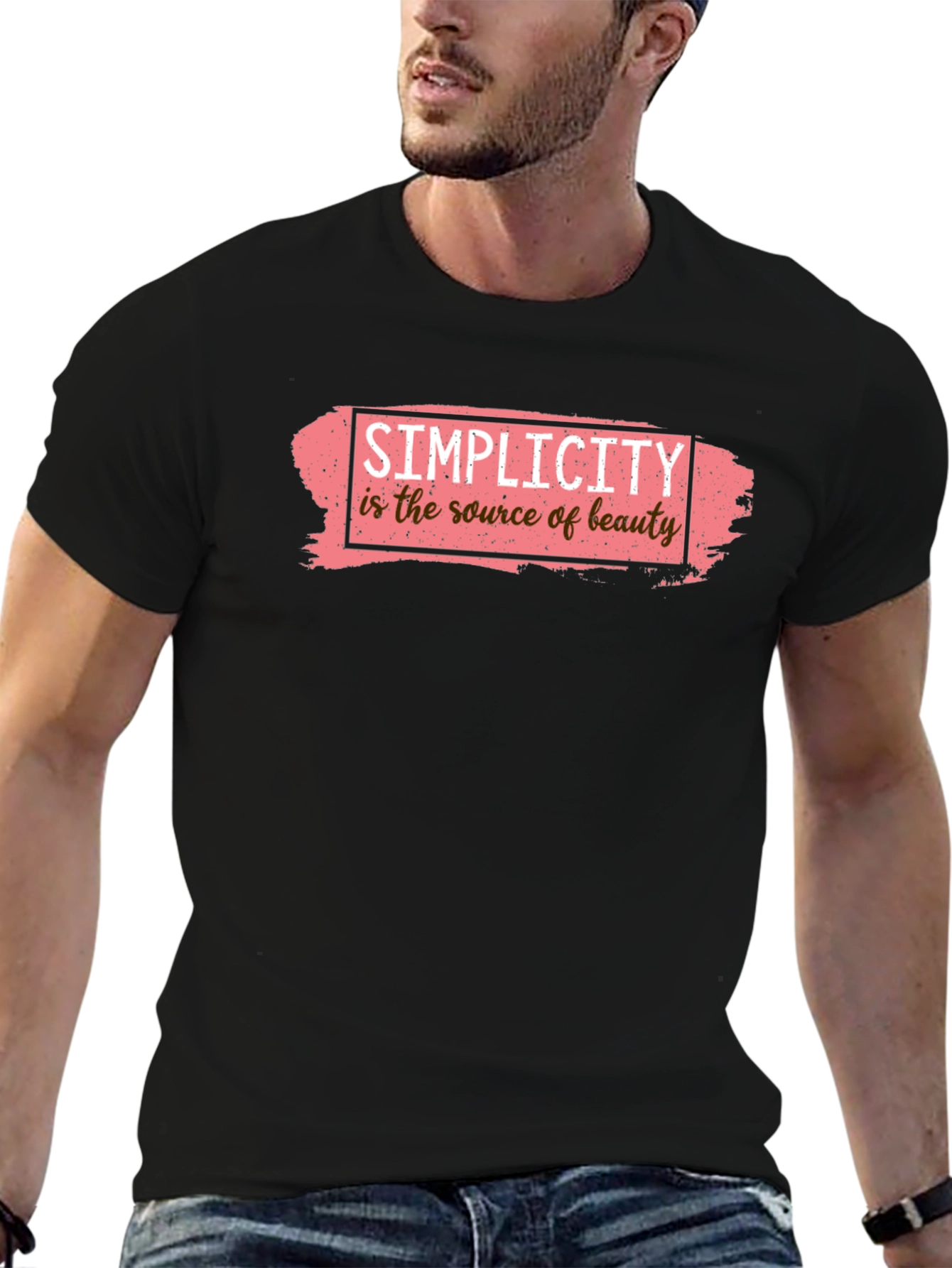 Simplicity is Beauty Black Graphic Tee