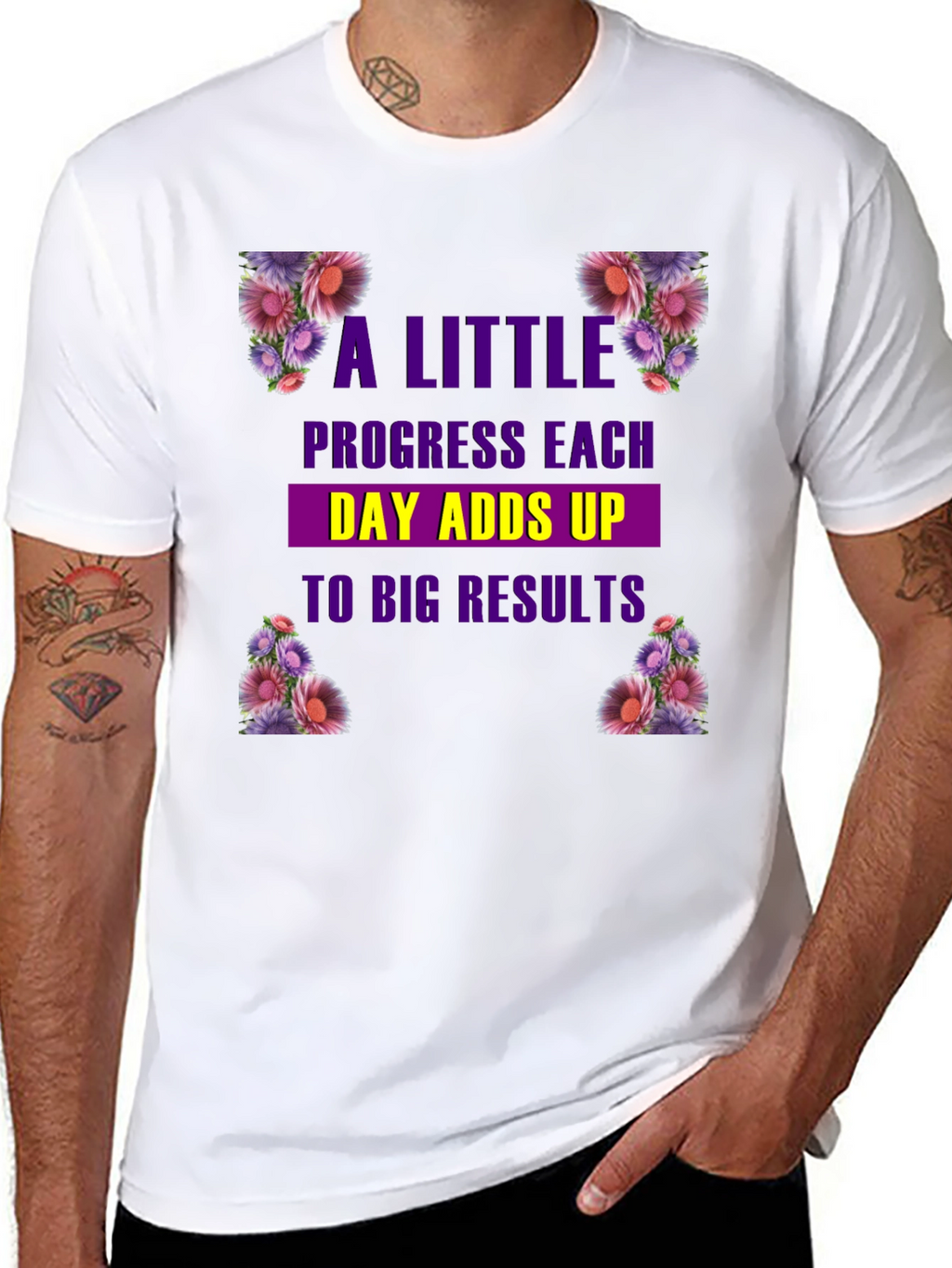 Floral Progress T-Shirt: Motivational Tee
