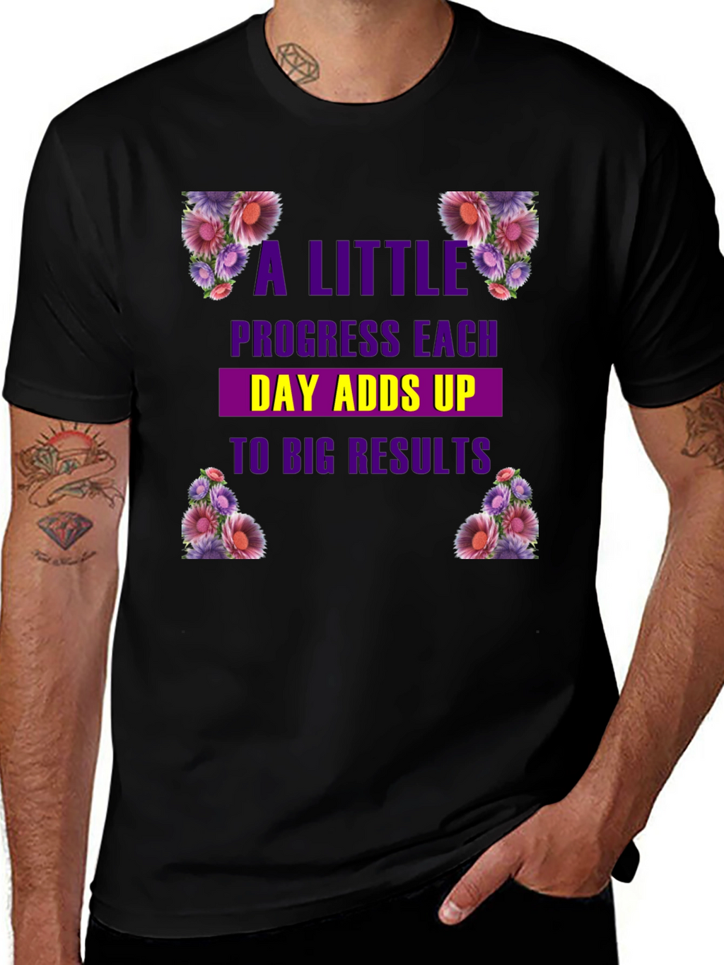 Floral Progress T-Shirt: Motivational Tee