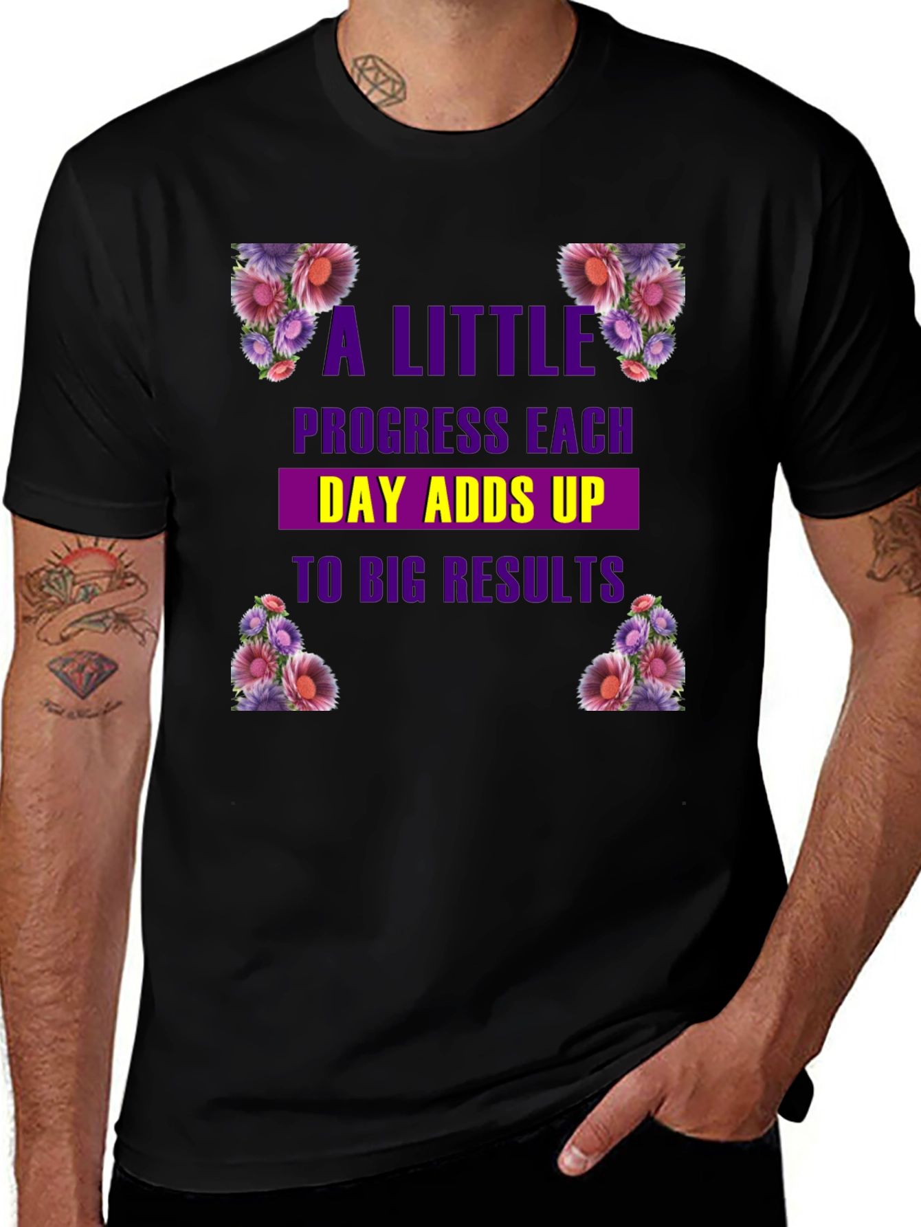 Floral Progress T-Shirt: Motivational Tee