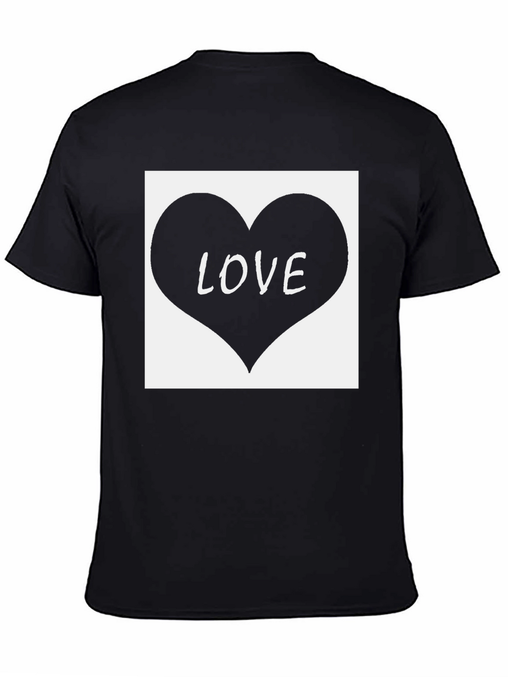 Love Heart Graphic Tee - Black Cotton Blend