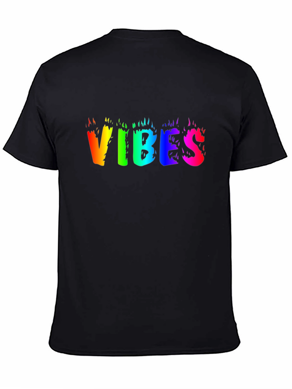 Vibes Rainbow Graphic Black T-Shirt