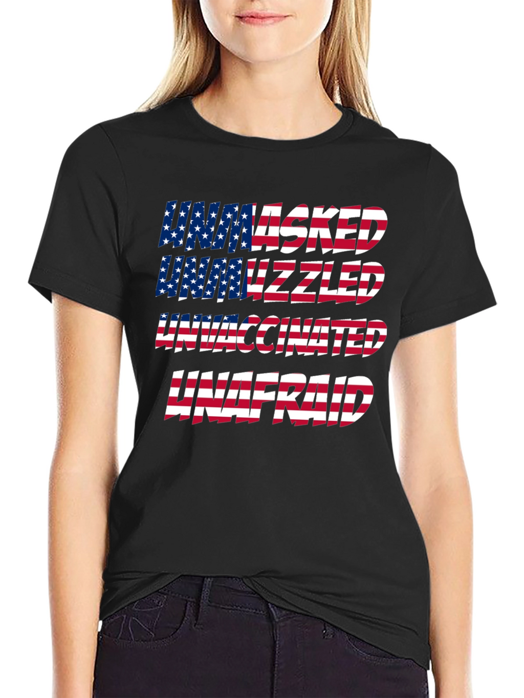 Unmasked Unvaxxed Unafraid Patriotic T-Shirt