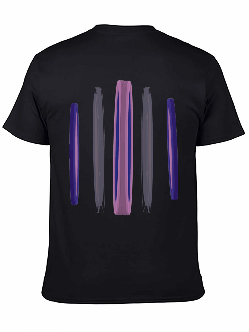 Abstract Vertical Bars Black T-Shirt