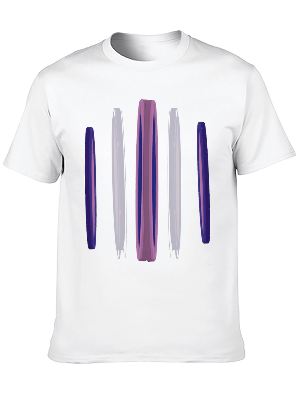 Abstract Vertical Bars Black T-Shirt