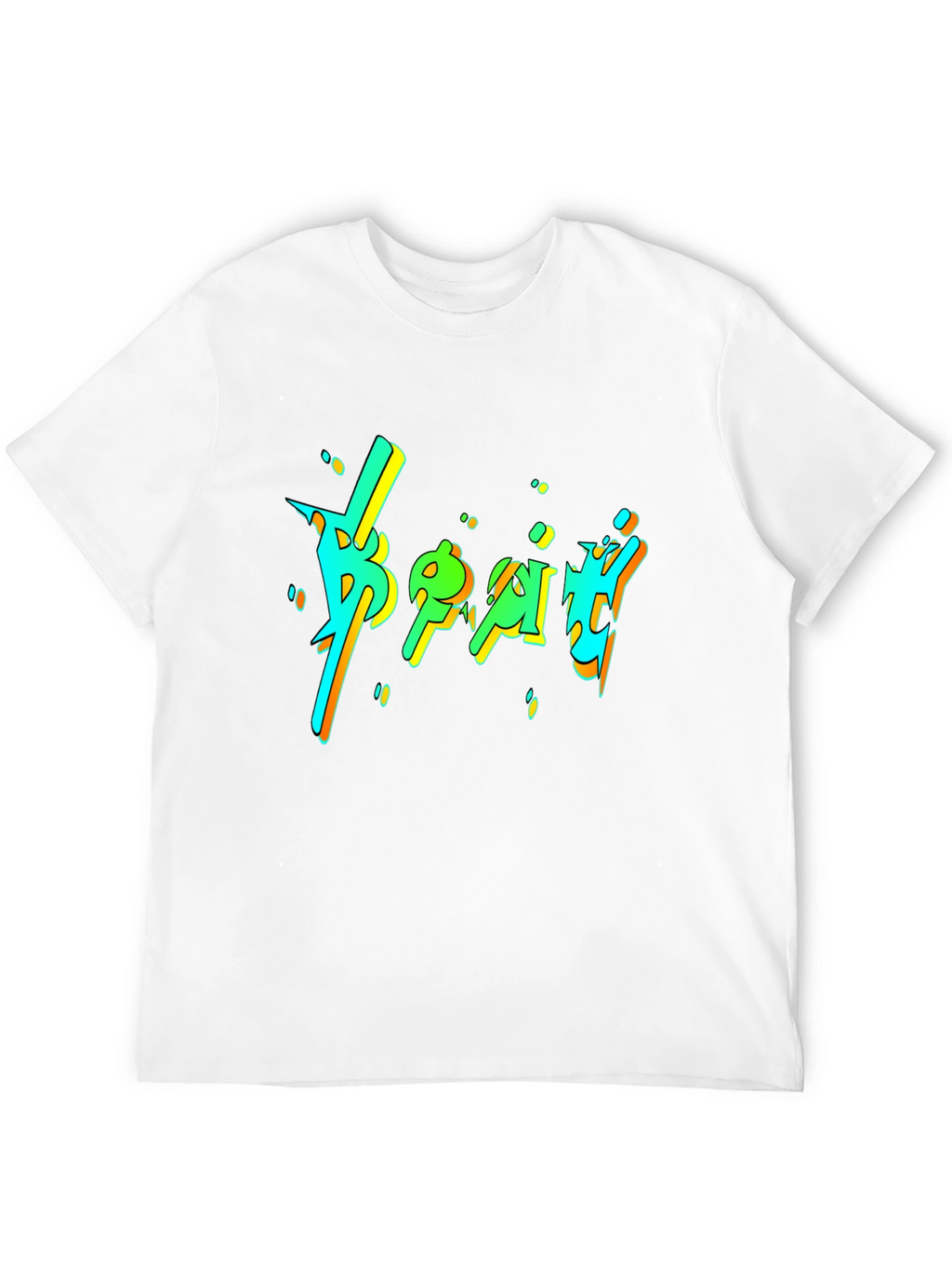 Vibrant Graphic Print Black T-Shirt