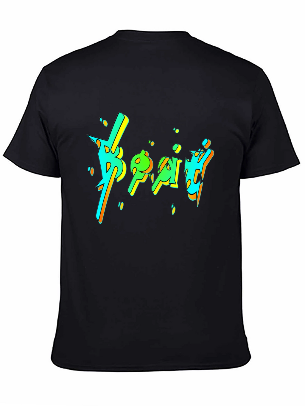 Vibrant Graphic Print Black T-Shirt