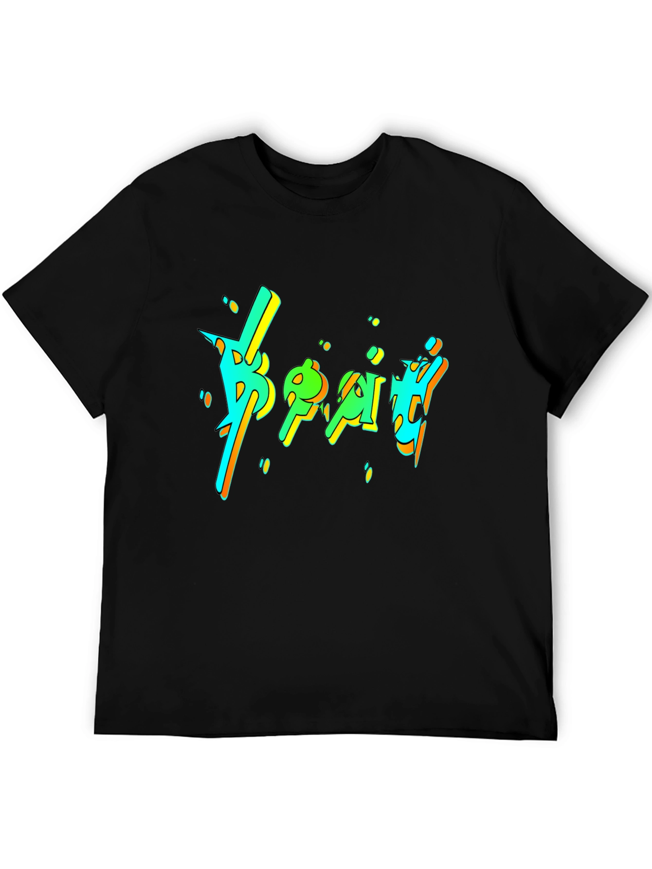 Vibrant Graphic Print Black T-Shirt