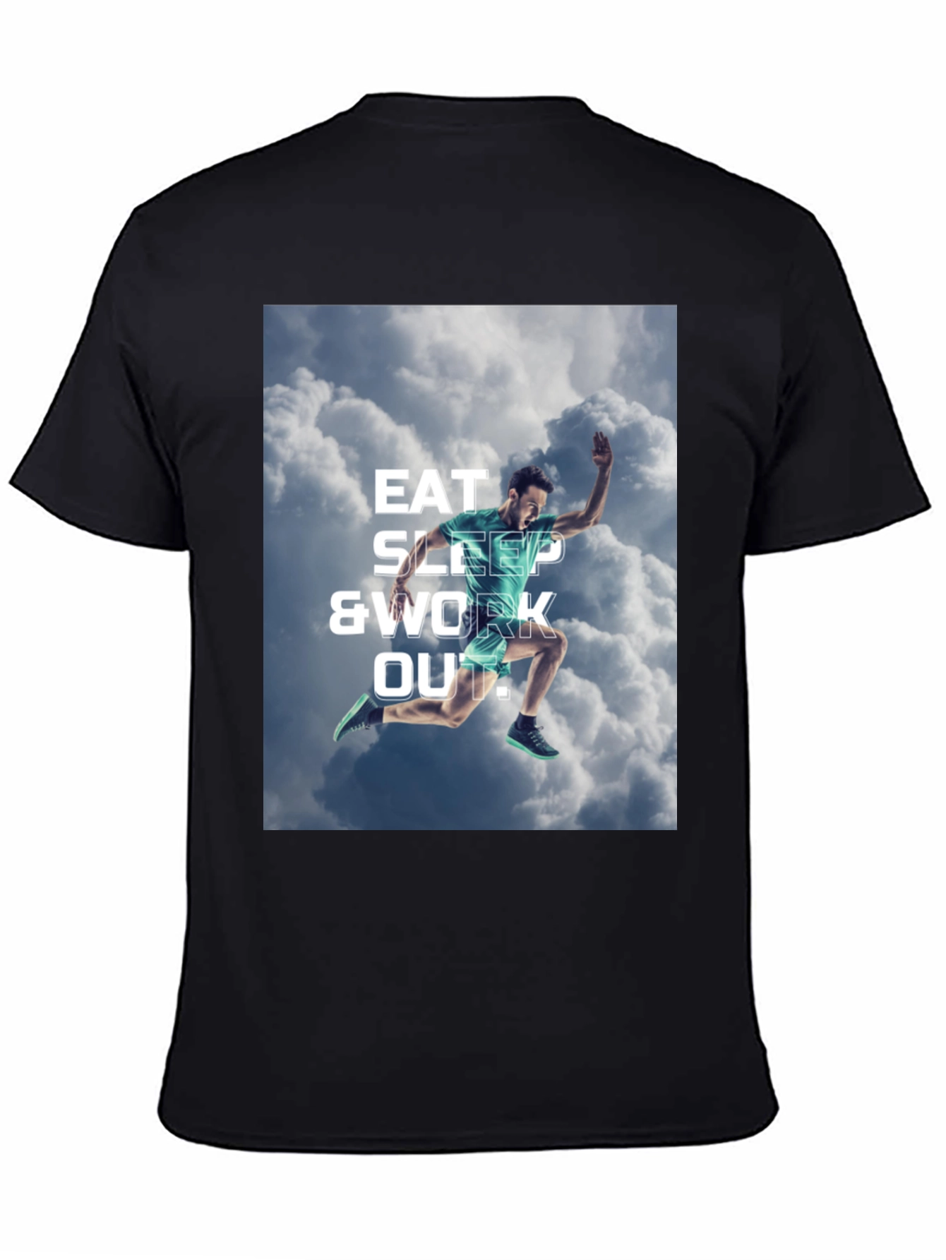 Eat Sleep & Work Out T-Shirt | Black Athletic Graphic Tee