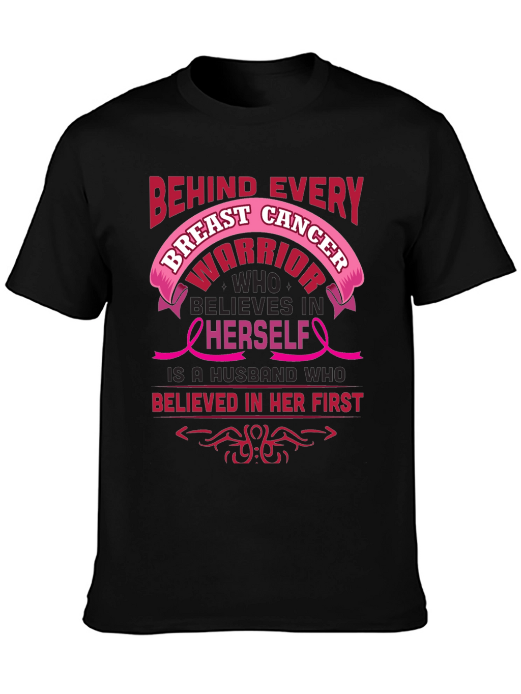 Breast Cancer Awareness Husband Warrior T-Shirt